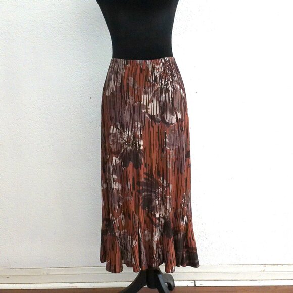 Lady Jane, Brown Floral Maxi skirt, - Picture 3 of 7